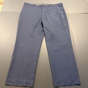 Perry Ellis Portfolio Men's 42x30 Navy Blue Flat Front Dress Pants